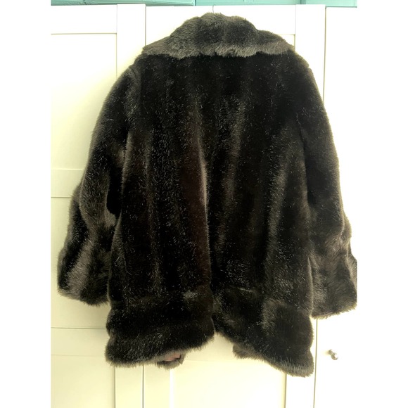 Gorgeous Sears Fashions Vintage Dark Brown Faux Fur Coat. Size L-XL - Picture 2 of 7